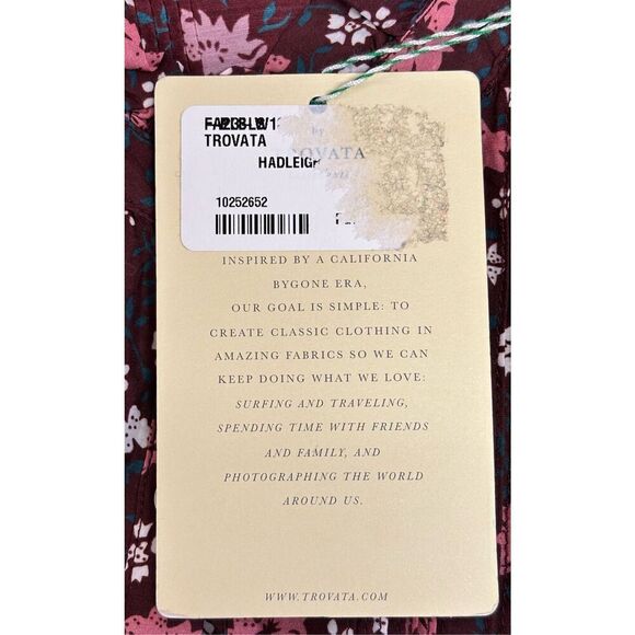 Trovata Bird of Paridis Hadleigh Blouse in Plum Blossom NWT Size Large - Picture 12 of 13